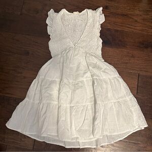 Altard State White Sleeveless Ruffle Dress